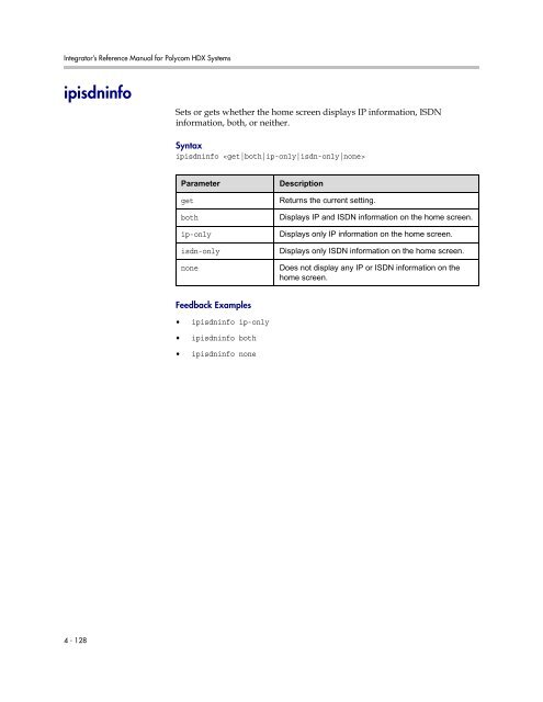 Integrator's Reference Manual for Polycom HDX ... - 1 PC Network Inc