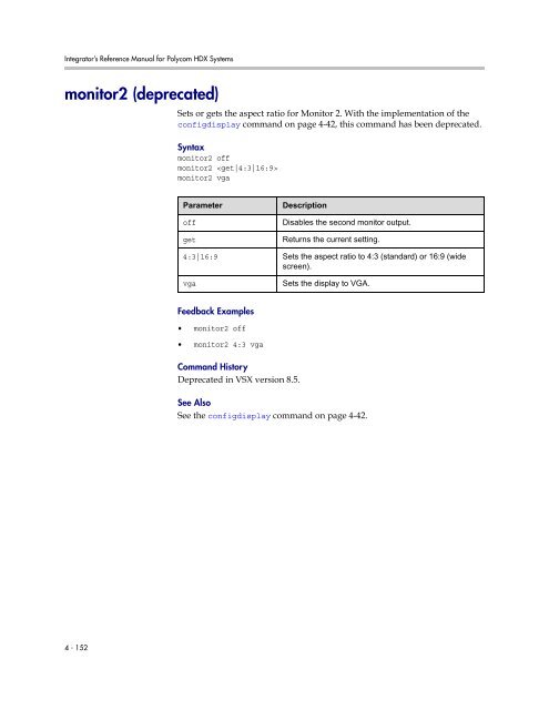 Integrator's Reference Manual for Polycom HDX ... - 1 PC Network Inc