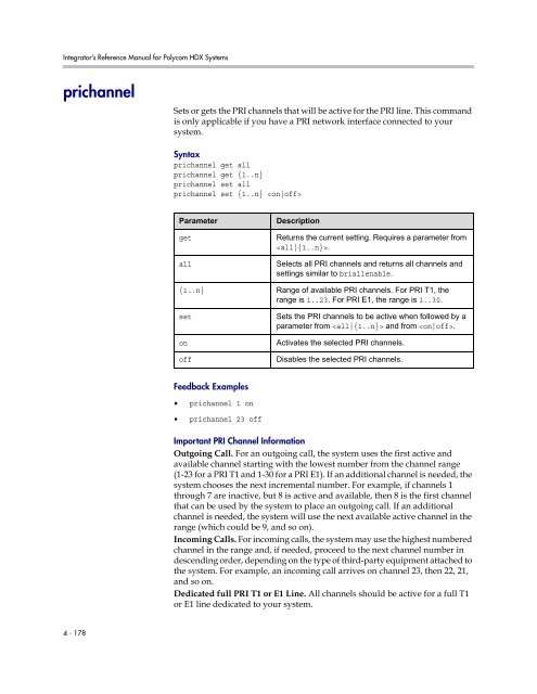 Integrator's Reference Manual for Polycom HDX ... - 1 PC Network Inc