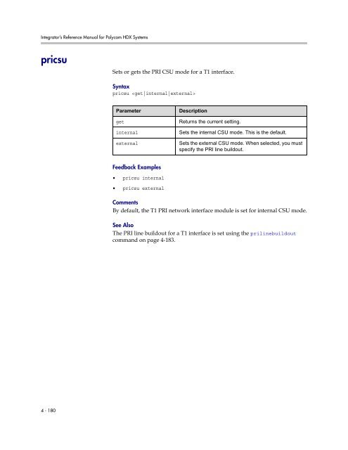 Integrator's Reference Manual for Polycom HDX ... - 1 PC Network Inc