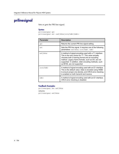 Integrator's Reference Manual for Polycom HDX ... - 1 PC Network Inc