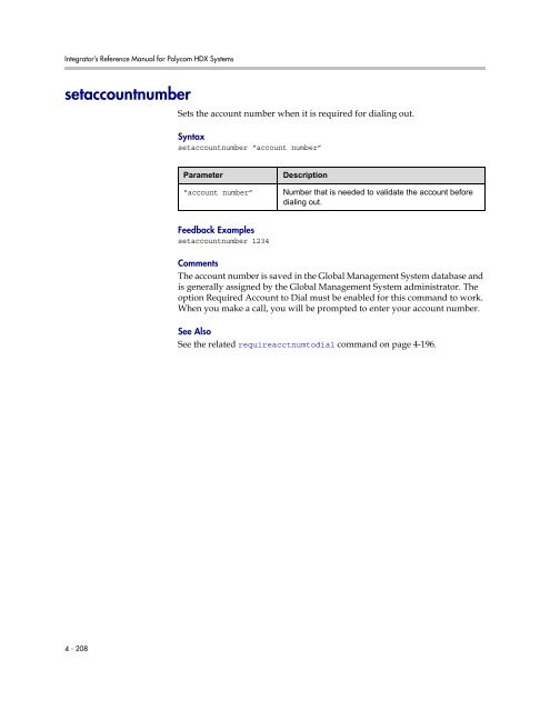 Integrator's Reference Manual for Polycom HDX ... - 1 PC Network Inc