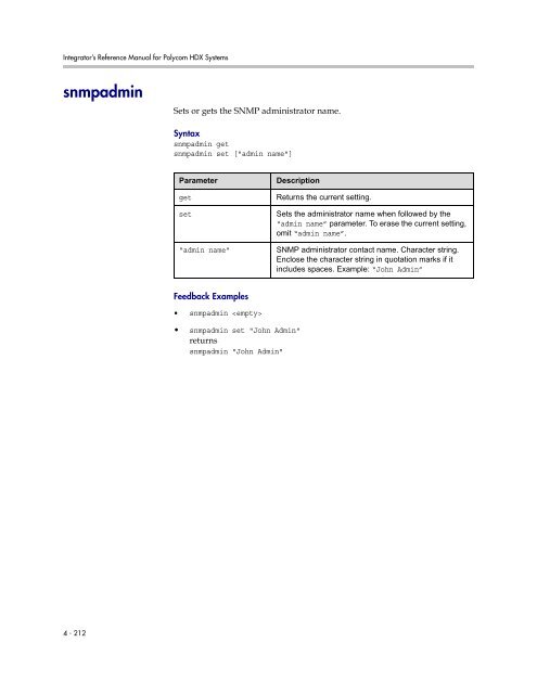 Integrator's Reference Manual for Polycom HDX ... - 1 PC Network Inc