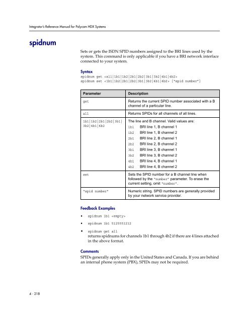 Integrator's Reference Manual for Polycom HDX ... - 1 PC Network Inc