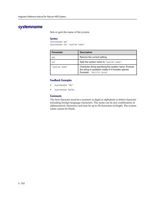 Integrator's Reference Manual for Polycom HDX ... - 1 PC Network Inc