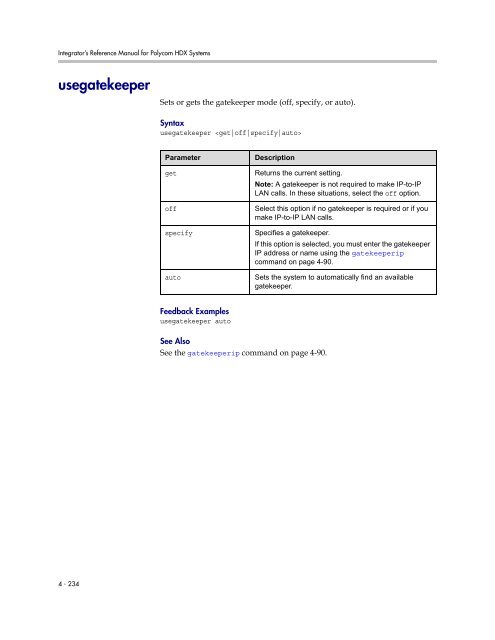 Integrator's Reference Manual for Polycom HDX ... - 1 PC Network Inc