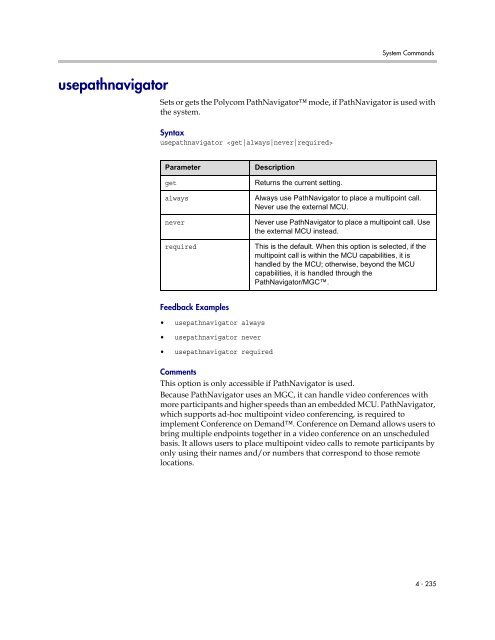 Integrator's Reference Manual for Polycom HDX ... - 1 PC Network Inc