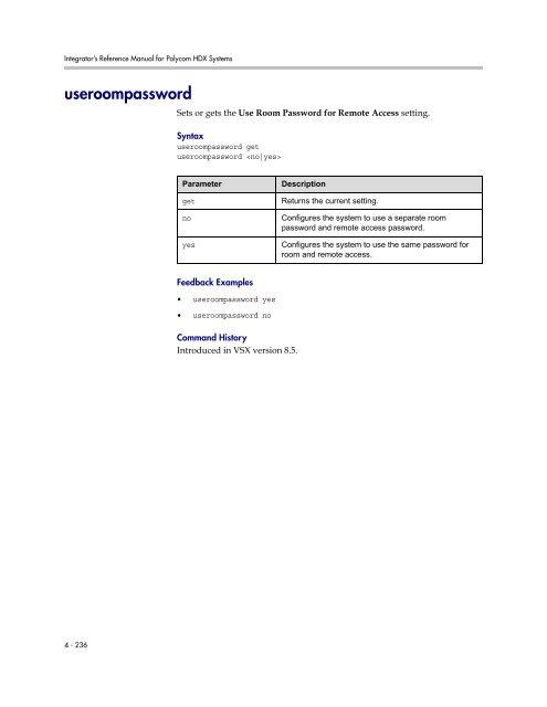 Integrator's Reference Manual for Polycom HDX ... - 1 PC Network Inc