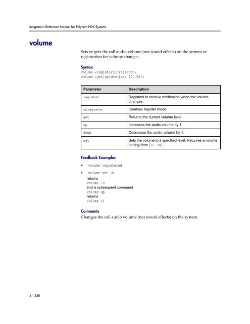 Integrator's Reference Manual for Polycom HDX ... - 1 PC Network Inc