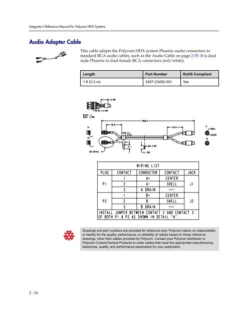 Integrator's Reference Manual for Polycom HDX ... - 1 PC Network Inc