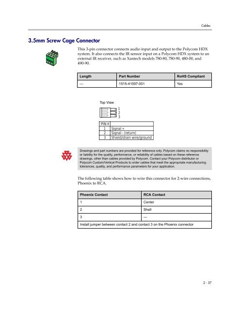 Integrator's Reference Manual for Polycom HDX ... - 1 PC Network Inc