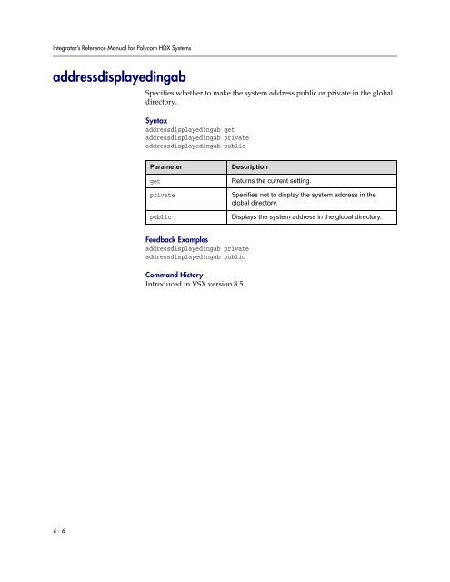 Integrator's Reference Manual for Polycom HDX ... - 1 PC Network Inc