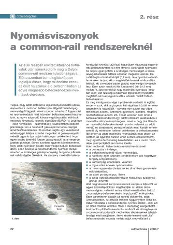 Nyomásviszonyok a common-rail rendszereknél - Autótechnika