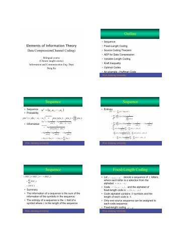 Outline Sequence Sequence Sequence Fixed ... - è¥¿å®äº¤éå¤§å­¦