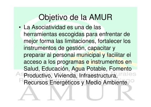 Municipios que componen la AMUR - AsociaciÃ³n Chilena de ...