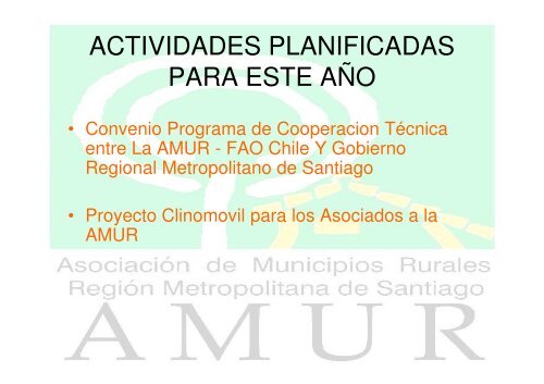 Municipios que componen la AMUR - AsociaciÃ³n Chilena de ...