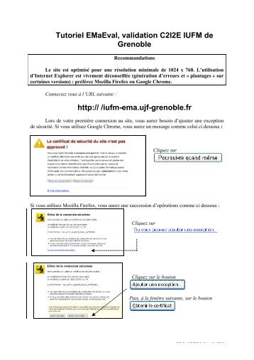 Tutoriel EMaEval, validation C2I2E IUFM de Grenoble