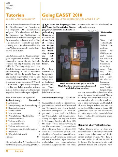 Ausgabe № 03 / 2011 - HTU HochschülerInnenschaft an der TU Wien