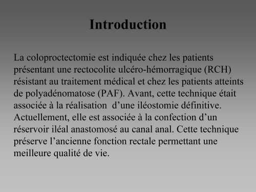 Imagerie des coloproctectomies totales avec anastomose ilÃ©oanale