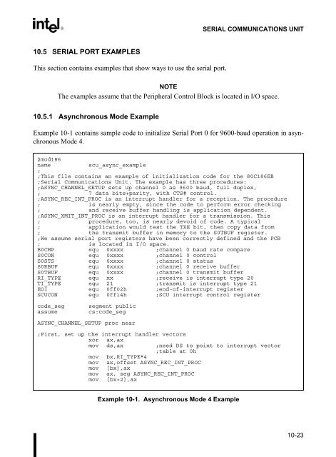 80C186EB/80C188EB Microprocessor User's Manual - CEUNES