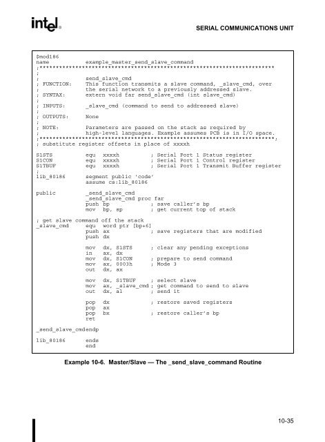 80C186EB/80C188EB Microprocessor User's Manual - CEUNES