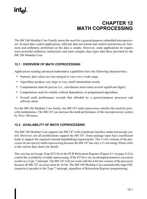 80C186EB/80C188EB Microprocessor User's Manual - CEUNES