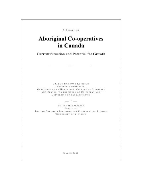 Aboriginal Co-operatives in Canada - Centre for the Study of Co ...