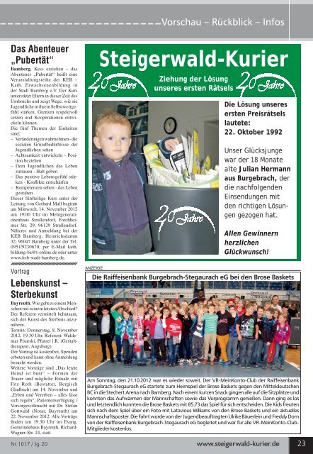 Die Region - Steigerwald-Kurier