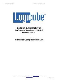 CellDEK_CellDEK_TEK v1 24 1 0 Handset support - Logicube, Inc