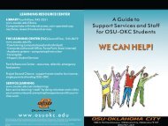 We Can Help! - Oklahoma State University - Oklahoma City