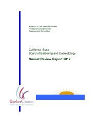 2012 Sunset Review Report - California Board of Barbering and ...