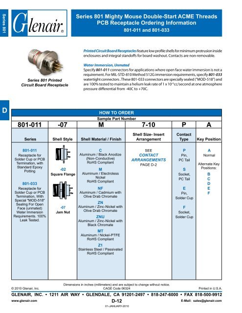 Glenair Mighty Mouse Connectors Catalog - Interstate Connecting ...