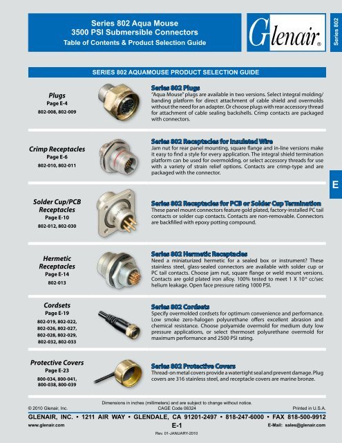 Glenair Mighty Mouse Connectors Catalog - Interstate Connecting ...