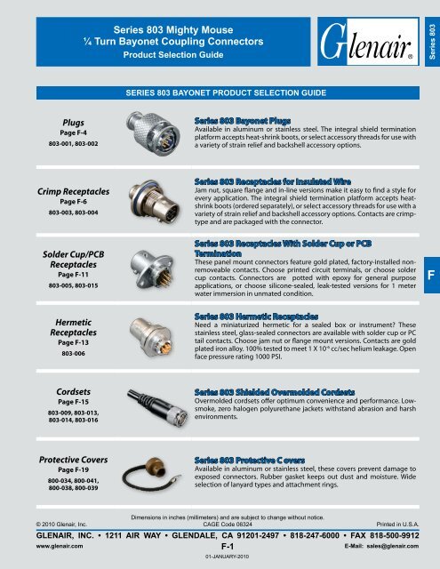 Glenair Mighty Mouse Connectors Catalog - Interstate Connecting ...