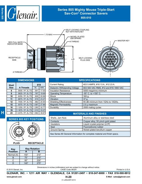 Glenair Mighty Mouse Connectors Catalog - Interstate Connecting ...