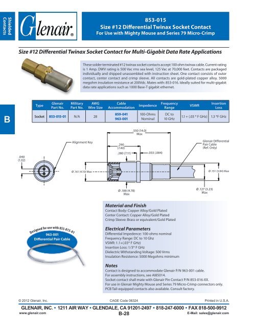 Glenair Mighty Mouse Connectors Catalog - Interstate Connecting ...