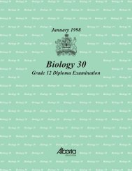 Biology 30 January 1998 Grade 12 Diploma Examination