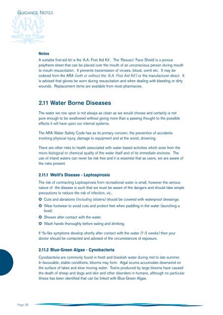 ARA Water Safety Code - British Rowing