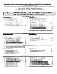 only classes effected are 900 ha/aa western pleasure w/t