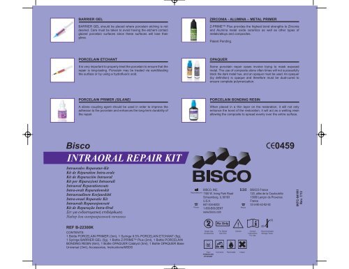 intraoral repair kit technique card - Bisco, Inc.