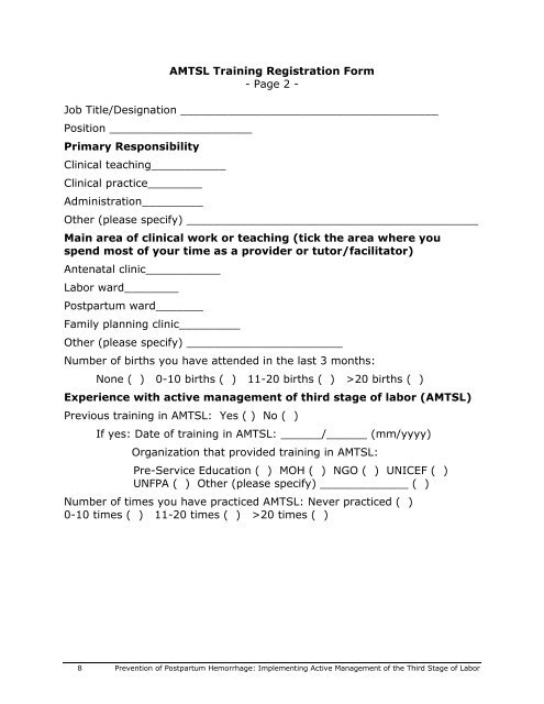 Prevention of Postpartum Hemorrhage: Implementing ... - POPPHI