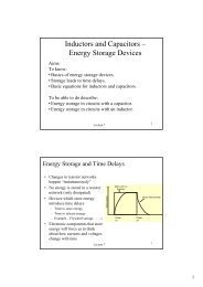 Inductors and Capacitors – Energy Storage Devices