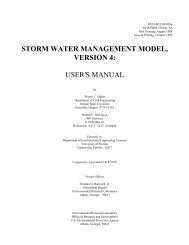 storm water management model, version 4: user's manual