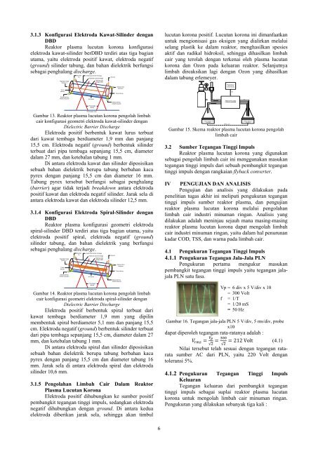 Perbandingan Konfigurasi Geometri Elektroda Pada Reaktor - Undip