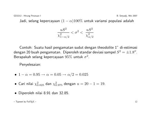 Teori Distribusi Sampling