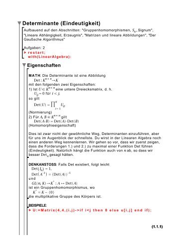 Determinante (Eindeutigkeit)