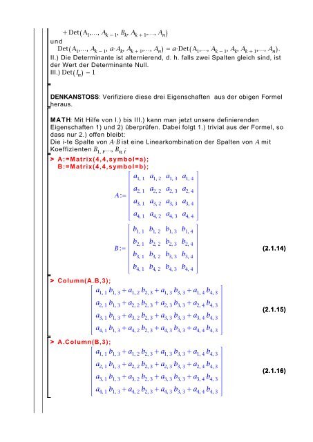 Determinante (Eindeutigkeit)