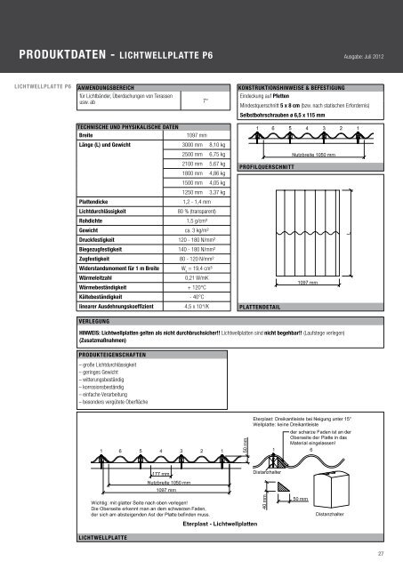 Planungsblatt Wellplatte 2012 - Eternit