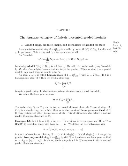 Cohomology of coherent sheaves - Lehrstuhl B fÃ¼r Mathematik