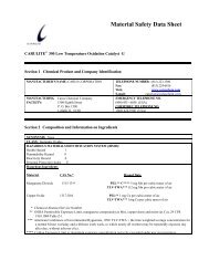 CL 300 Low Temp Oxid Catalyst G MSDS - Pioneer Air Systems ...
